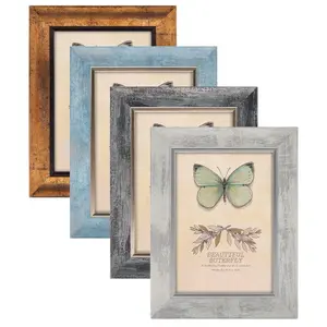 5x7 Picture Frames Set of 4 Rustic Retro Photo Frame with Plexiglass Wall Mount and Tabletop Display Family Friends Wedding Gift