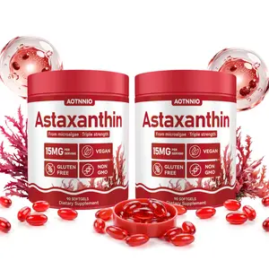 Summervibes Astaxanthin 15mg Supplements, Fresh Microalgae Source, Supports Eye, Skin, Antioxidant,  Non-GMO Gluten Free