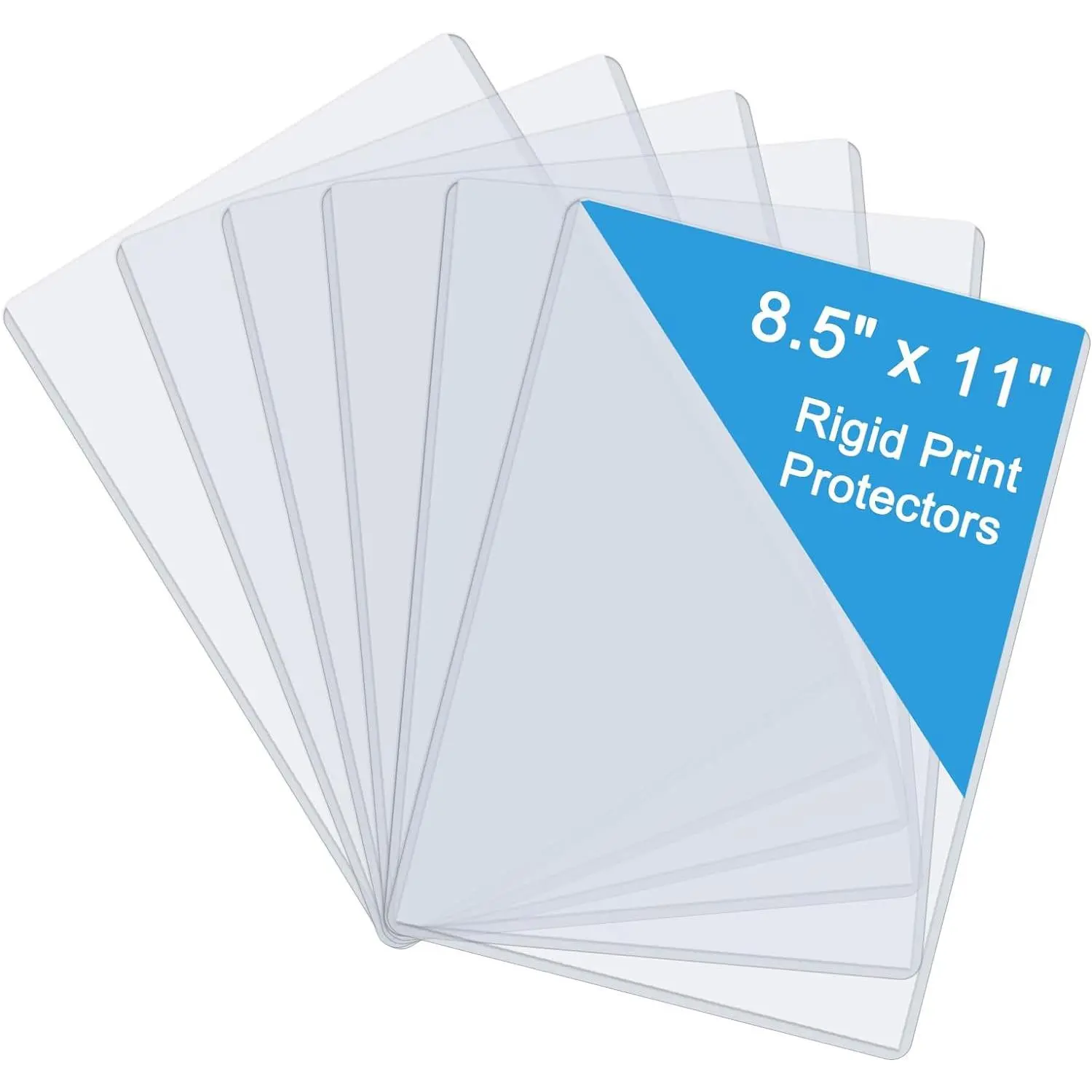 6 Pack 8.5" x 11" Rigid Print Protectors, Clear  Hard Plastic Page Sheet Protectors, Paper Sleeves Photo Plastic Sleeves Hard Plastic Document Holder Birth Certificate Protector