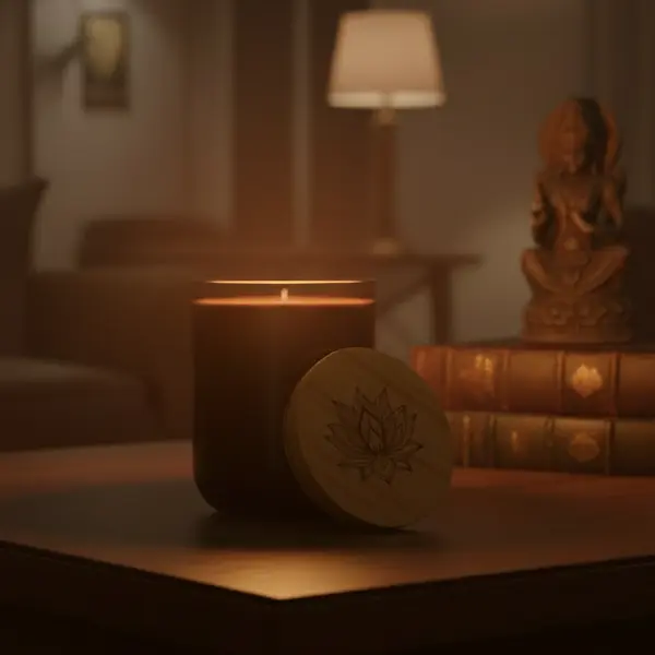 Lotus Engraved 14oz Scented Soy Candle