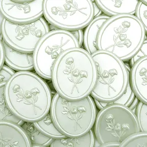 3D Floral Wax Seal Stickers, 25 PCS Elegant Olive Self-Adhesive Seals for Wedding Invitations, Envelopes, Gift Wrapping, Christmas Cards, Crafts