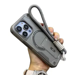 [Color] Wrist Strap Shockproof MagSafe Case| For iPhone11 -16 [Model] iphone 12