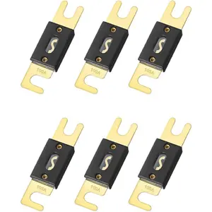 6PCS 100Amp/100A ANL Fuse, Blade Fuse for Marine Car Vehicle Audio and Video System, ANL Inline Fuse Gold Plated Fuse 32V for Inverters and Other Current Applications (100Amp)