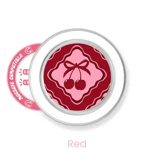 abbyrose Cherry Pie Phone Grip with magnet Clear Red