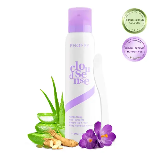 PHOFAY Bikini Pain-Free Hair Removal Cream for Sensitive Skin, Hypoallergenic Formula-Gentle & Fast-Acting Depilatory with Citrus Scent, Aloe & Hyaluronic Acid for Soothing Care, Suitable for Men & Women