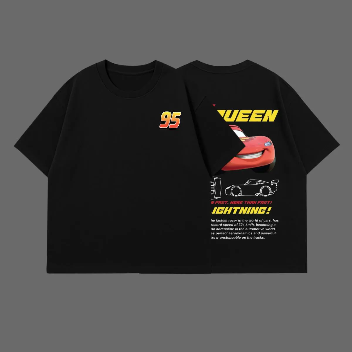 Retro Two Side Cars Gildan T-Shirt,Cars Movie T-Shirt,Mcqueen and Mater Retro Vintage Unisex Oversized Anime Graphic Tee – Trendy Y2K Acid Gildan,Manga Game Movie Lover Gift For Fans Merch