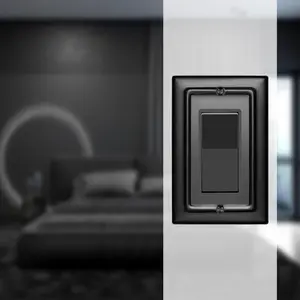 Architectural Rocker Light Switch Wall Plate - Black Aluminum