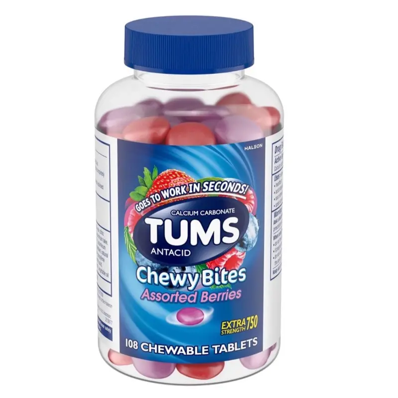 TUMS Chewy Bites, Assorted Berries, 108 counts Acid Healthcare