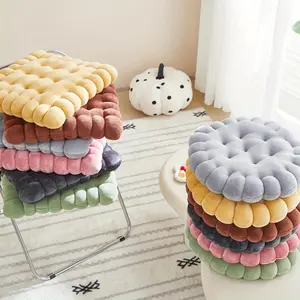 Large Biscuit Shape Plush Cushion,Soft Creative Pillow Chair Seat Pad, Decorative Cookie Japanese Tatami Back Cushion