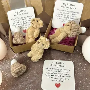 Mini Worry Bear Pocket Encourages Hugging Gift Set, Bear Party, Party Gift Pack, Birthday Gift Toy, suitable for weddings, bridal parties, graduation ceremonies, Valentine's Day, Mother's Day, Christmas, Halloween, Thanksgiving