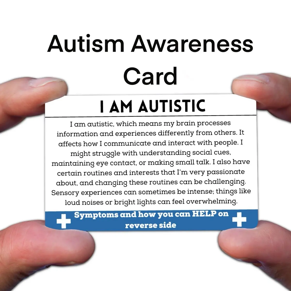 Autism Awareness Medical Card, Autism Symptoms, I Am Autistic Information Card, Autism in Adults