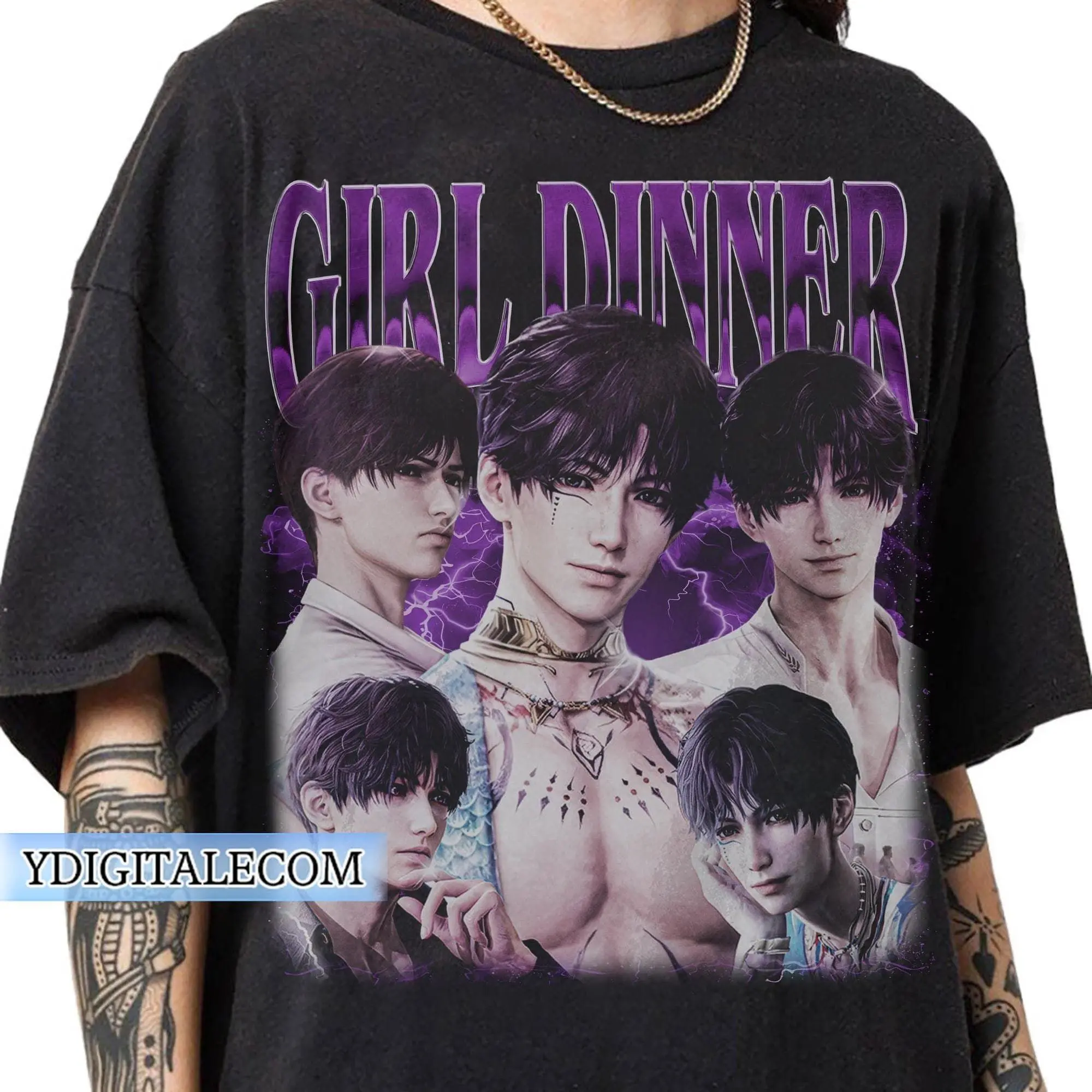Vintage 90s Graphic Style Girl Dinner Rafayel Love and Deepspace T-shirt Gift For Fan