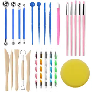 25pcs Clay Tools,Air Dry Clay Tools,Pottery Tools Kit,Polymer Clay Dotting Tools,Ceramic Supplies for Adults,Sculpting,Modeling,Shaping