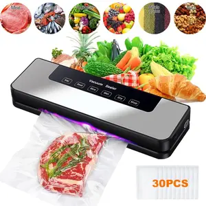 Vacuum Sealer Machine, Automatic Food Sealer Machine for Food Vacuum Packaging, Suction Power, Bags and Cutter Included, with 30 Free Bags