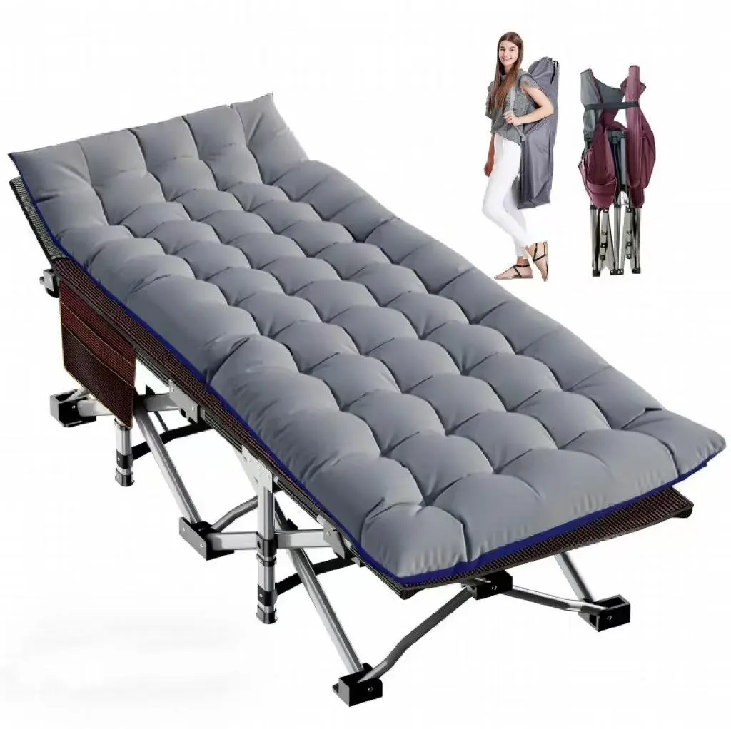 Folding Camping Cot with Mattress Bed frame&Carry Bag-Heavy Duty Portable Bed for Outdoor&Indoor Use, Guest Bed, Traval, Picnic, Office nap, Hiking, Fishing, Dorm essentials, Campingessentials, Campinggear