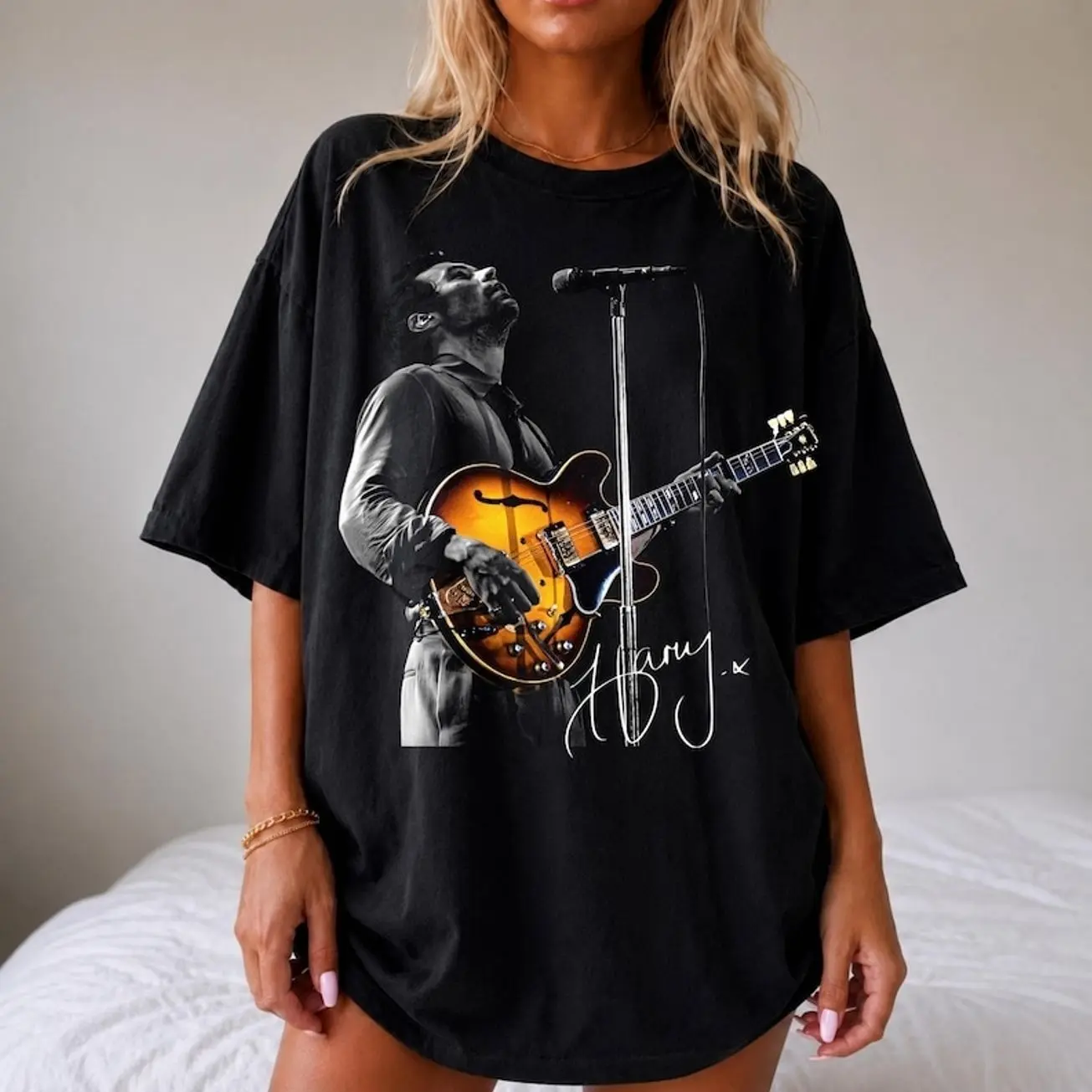 Comfort Colors Harry Styles On Stage Together Together Tour Shirt, Guitar Portrait Graphic T-Shirt, Music Fan Gift