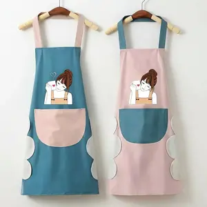 Waterproof Kitchen Apron With Adjustable Neck Strap, Large Pocket And Side Pockets - Sturdy And Durable, Suitable For Cooking, Baking And Outdoor Activities. Cute Aprons And Dedicated Baking Apparel.