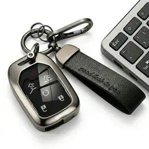 Zinc alloy leather key cover, Car key accessory, suitable for Chevrolet MC ado Suburban, Tahoe, Yukon/Yukon XL, Acadia, Equinox, Malibu, Camaro, Cruze, Blazer, Traverse, Trax
