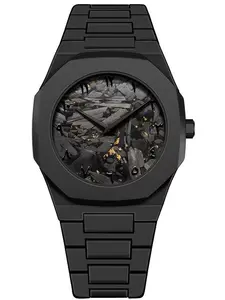 Men's Quartz Watch with Round Analog Dial, Dark Band, Waterproof Design, Unique Graffiti Style, Casual Sporty Fashion Accessory, Casual Trendy Wristwatch
