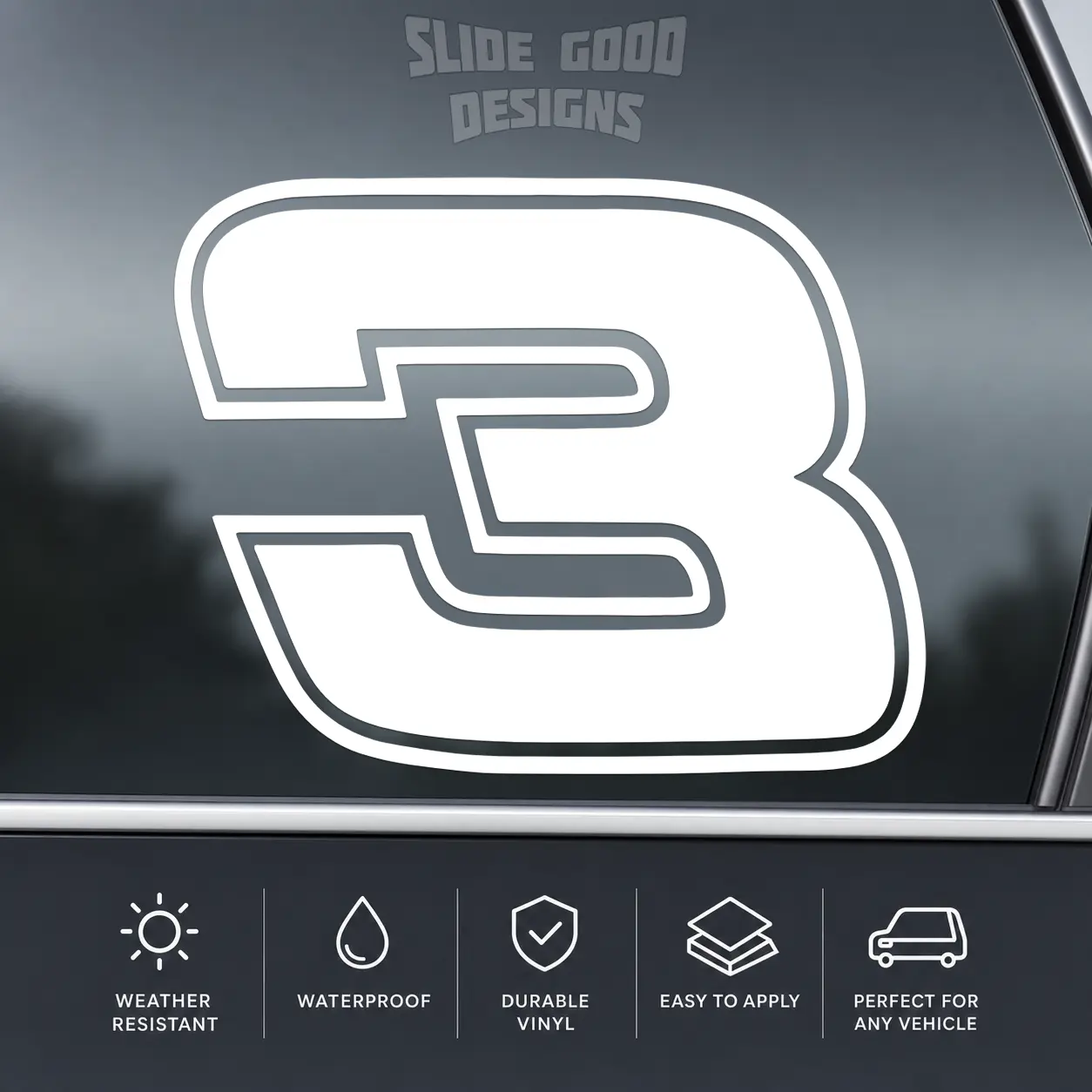 Dale Earnhardt Number 3 - Vehicle Vinyl Sticker Decal - High Quality Automotive Grade Vinyl