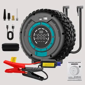 Portable Car Air Compressor & Jump Starter with LED Emergency Light, 4000A Peak Power, 12V for Gas/Diesel Engines, USB Input/Output, Digital Tire Inflator, Car Accessories Tools, Vehicle Accessory