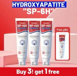 Woadee SP-6 Probiotic Whitening Toothpaste - Fluoride-Free with Hydroxyapatite 6 Strain Oral Probiotics for Sensitive Teeth & Fresh Breath Natural Gentle Whitening 3-Pack