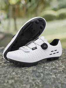 Men's Mountain Bike Shoes with Knob Lock Elastic Strap, Breathable Sole for Forest and Trail Riding, Sporty Style All Seasons, Shoes Mtb