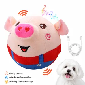 Interactive Dog Toys Pig, Jumping Squeaky Dog Toys with Recording and Music Modes, Rechargeable Moving Dog Chew Toys for Small/Medium Dogs to Keep Them Busy #DealsforYouDays #SummerWins sohochic