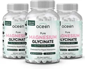 1-3 Pack Organics Ocean Pure Magnesium Glycinate / Zinc 4 Sleep 90 Caps
