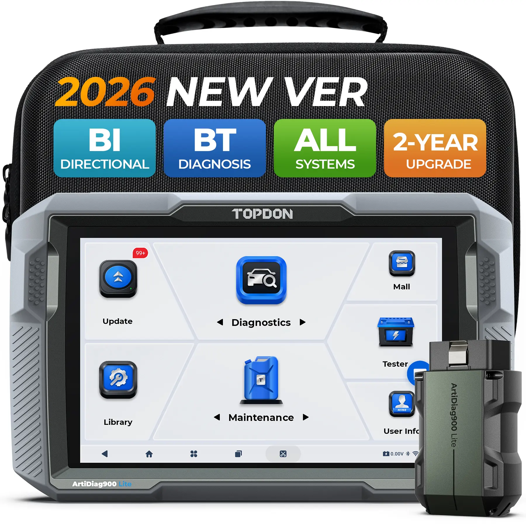 TOPDON ArtiDiag900 Lite Wireless Bidirectional All System Scanner with Active Test, 8+ Reset Services with 2 Years Free Update Automotive Scan Tool