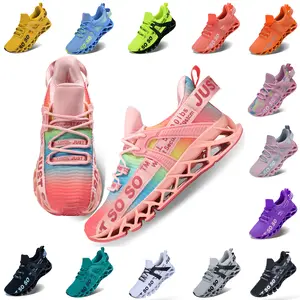 Women's Running Shoes Non Slip Athletic Tennis Walking Blade Type Sneakers Breathable Mesh Upper Rubber Sole Durable Lightweight Comfortable