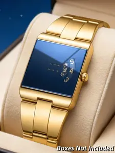 Trackable Reading Watch, Square Mirror Face Without Hands, Bright Band Durable, Stable Timekeeping, Elegant Luxury Style, Stylish Watch, Electronic Watch