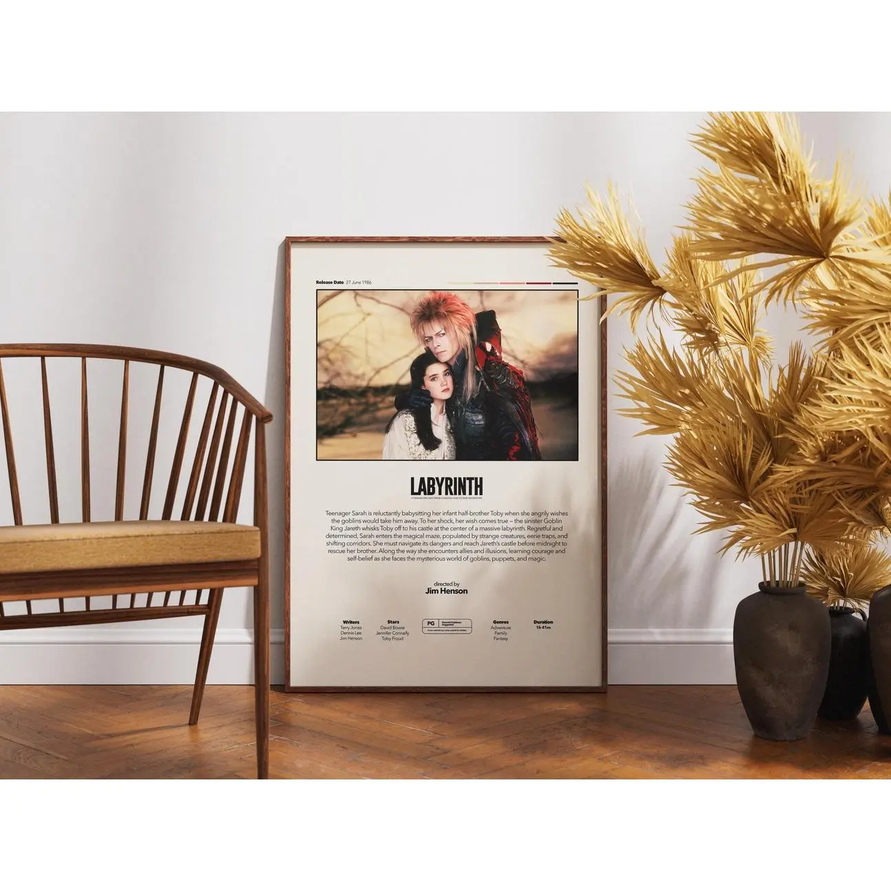 Labyrinth Poster, Movie Print, Retro Wall Art,  Vintage Film Decor , Jennifer Connelly