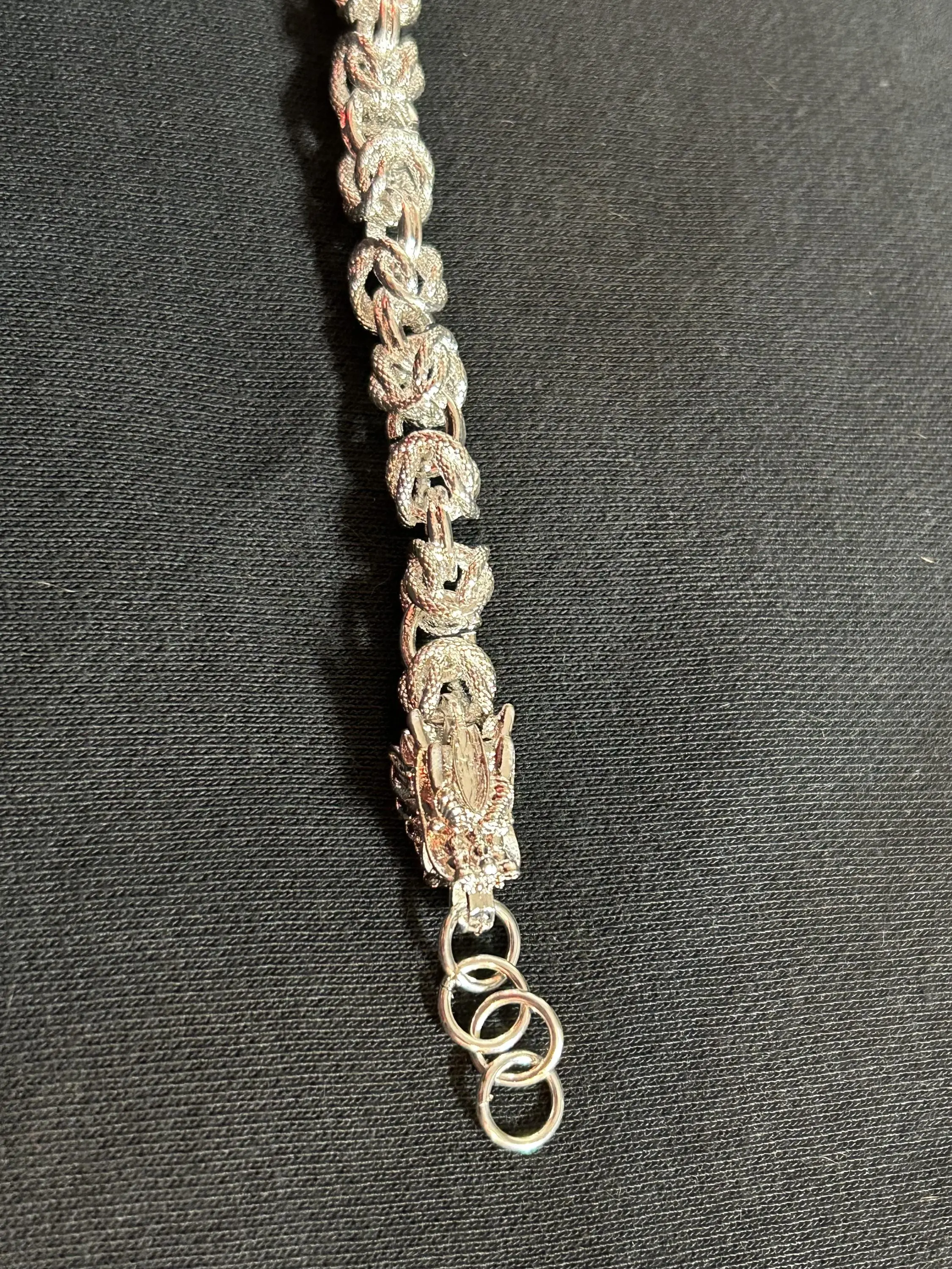 Vintage 925 Sterling Silver Textured Link Chain Bracelet Men's / Women's 8.5"