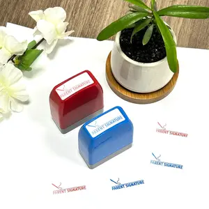 Parent Signature Stamp for Teachers, & Blue Ink Stamps, Self-Inking Grading Seal, Teaching Evaluation Tool, 1 Piece