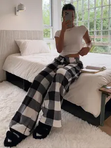 Women's Leopard / Plaid Print Pants, Casual Comfy Loungewear Trousers for Fall & Winter, Women's Bottoms for Daily Wear