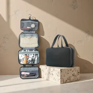 Waterproof Foldable Travel Toiletry Bag, Multifunctional Hanging Cosmetic Organizer, Portable Makeup Accessories Storage Pouch for Home Travel Camping, Perfect Gift for Mother's Day, Boyfriend, Girlfriend, Wife, Men and Women versatile