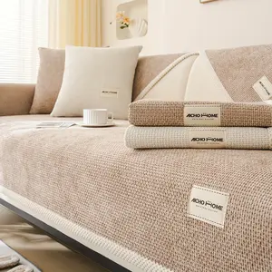 Bohemian Style Short Plush Sofa Cover, Couch Slipcover, Pet Friendly, Non-Slip, Fits 1/2/3/4 Seater Sofas, Perfect for Living Room, Bedroom, Office Decor, Sofa Slipcover