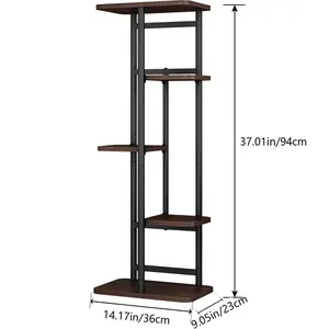 INGIORDAR Plant Stand 5 Tier 6 Potted Indoor Plant Shelf Multiple Stands for Garden Corner Balcony Living Room 14.17 x 9 x 37 inch
