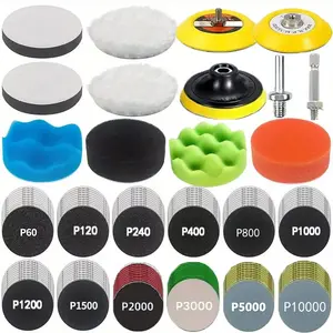 133pcs Sanding Machine Drill Bit Polishing Kit, 3 Inch Wet Dry Light Head Repair Set, Sandpaper Polishing Pad with Rotating Tool