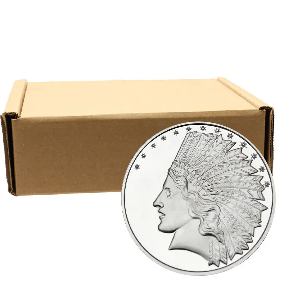 Lot of 500 - 1 Troy oz Indian Head .999 Fine Silver Round