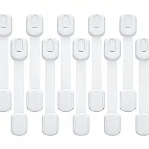 Adjustable Kids Safety Strap Locks 10 Pcs, Firm Lock Structure Prevents Kids Tipping Furniture, Essential Household Safety Gadget for ParentsEffective Anti-Open Protection for Curious Little Kids, No Drilling Needed for Full Home Childproof Setup