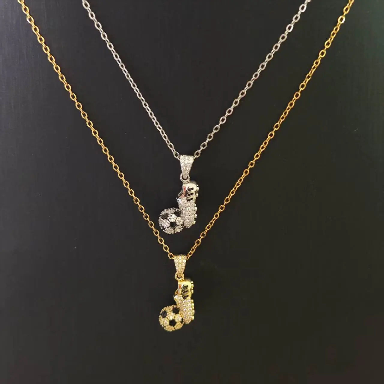 Personalized Soccer Necklace with Sparkling Zircon Inlay, Sporty Football Fashion Pendant for Casual Daily Wear, Gemstone, Personalized Design, Sparkling Allure, Casual Wear, Zircon Stone, Sports Events, Versatile, Silver Soccer Necklace