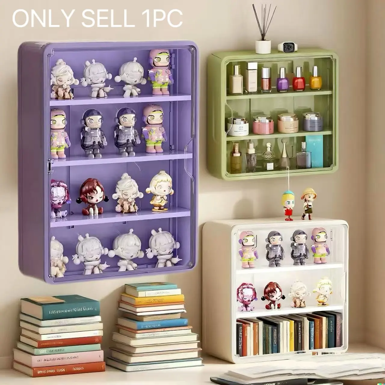 Large Wall-Mounted Display Shelf, Display Cabinet Collectibles, 4-Tier Clear Acrylic Storage Box, Space-Saving Action Figure Holder, Display Rack, Ideal Gift for Collectors & Fans