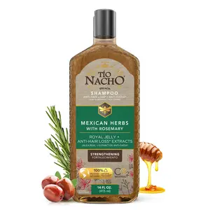Tio Nacho Mexican Herbs Shampoo, Strengthening Hair Care with Royal Jelly, Ginseng, Wheat and Jojoba Oil, Honey Scented-14 Fl Oz