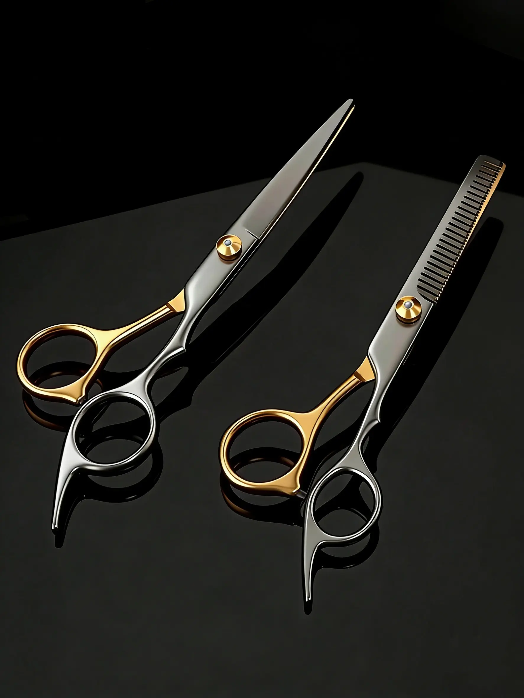 6.0 Inch High Screw Electroplated Gold Hair Clippers, Barber Scissors, Flat Head Trimmers, Beard and Mustache Clippers, Hair Tools, Barber Equipment