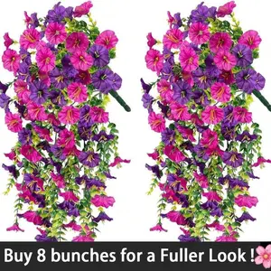 Artificial Dawn Vine Decor Set, 2 Pieces Fake Flower Vines, Decorative Flowers, Home Party Wedding Outdoor Wall Hanging Ornament, Mother's Day Gift, Home Decoration
