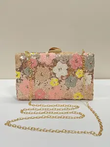 Multi-colored Flower Crossbody Clutch Stylish Purse for Women, Fashion Retro Chain Evening Bag, Mini Box Bag For Party Girls, Bride, College Students, Rookies & White-collar Workers For Party, Prom, Wedding