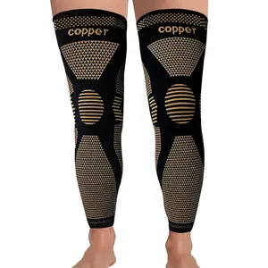 Sports Knee Sleeve, Nylon Pad Leg Supporter with 4-Sided Elastic Secure Hold, Long Leg Coverage Legsleeve Warm Protective Sleeve for Volleyball, Ball Sports