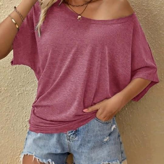 Women's Off The Shoulder Tops Summer Short Dolman Sleeve Shirts Casual Loose Fit Slouchy T-Shirts Basic Tees Women's Off The Shoulder Tops Summer Short Dolman Sleeve Shirts Casual Loose Fit Slouchy T-Shirts Basic Tees